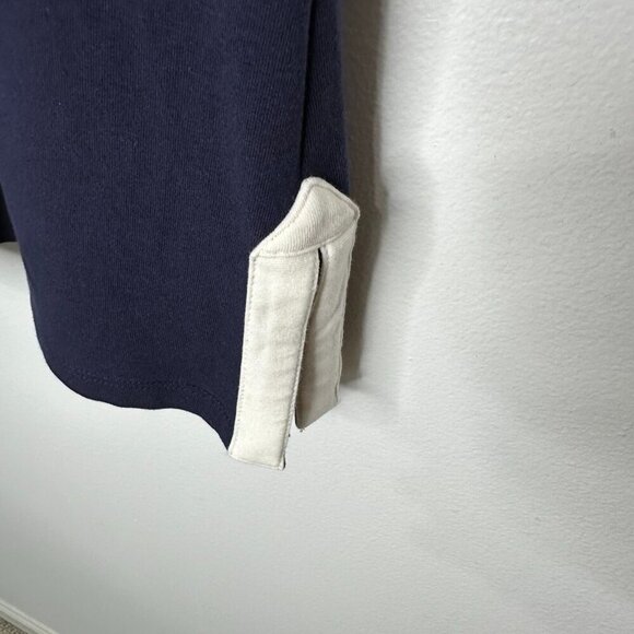 Spartina 449 Embroidered Monica Shift Dress Size Small Navy Blue Stretch Boho - Picture 5 of 13